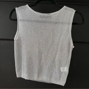 Lioness Silver Metallic Crop Tank